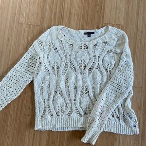 American Eagle White Knit Sweater